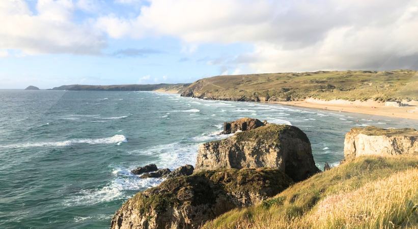 Chapel Rock Pool and Perranporth Beach