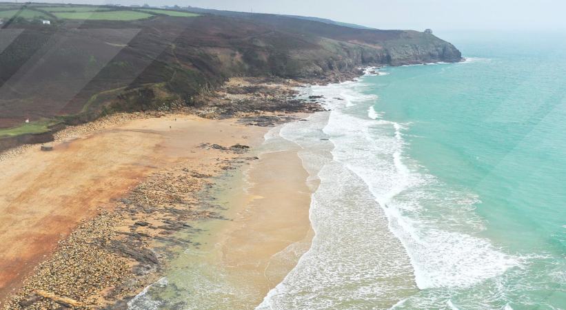 praa sands beach cornwall uk