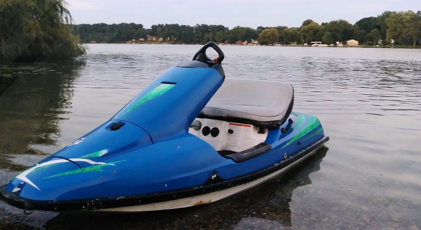 water bike in the lake