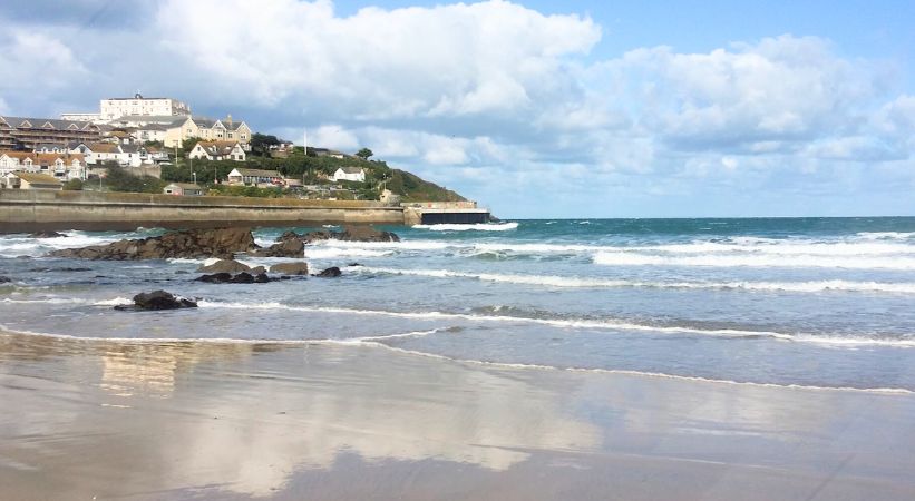 Porth Beach Cornwall UK