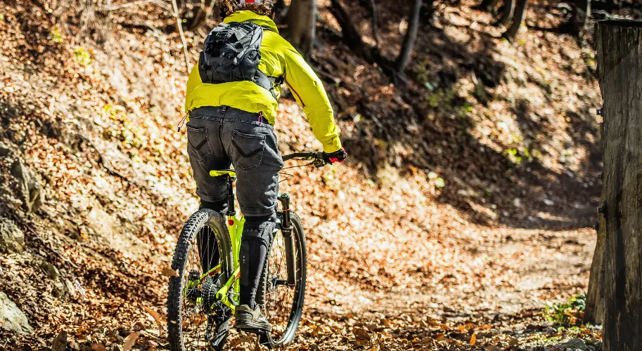 Cycling through mountain