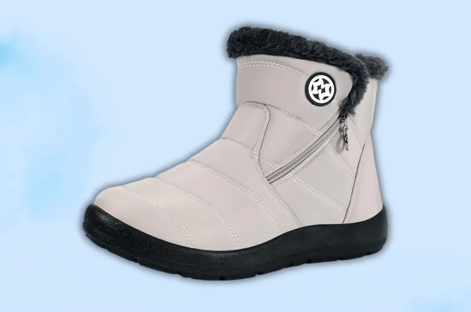 Hsyooes Womens Warm Fur Lined Winter Snow Boots Waterproof Ankle Boots