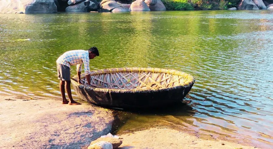 Coracle Ride on the Tungabhadra River