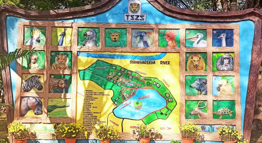 Location map of Tata Steel Zoological Park in Jamshedpur, Jharkhand India