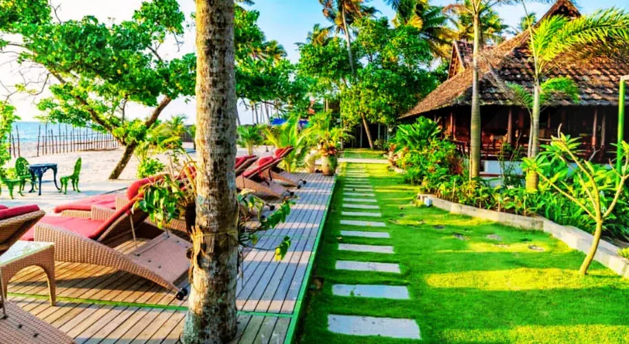 Luxury cottage with pool at Marari Beach Resort Kerala